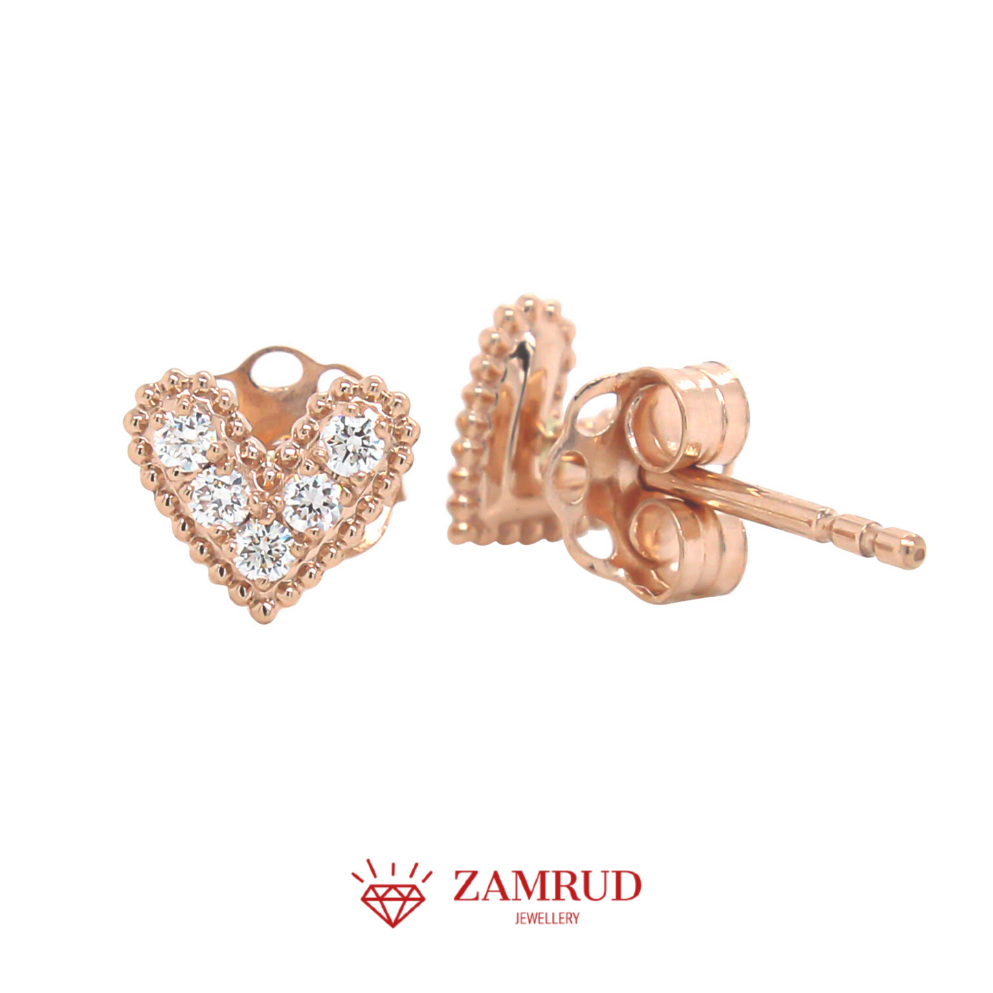 Anting Berlian Heart 0919 ER Zamrud Jewellery