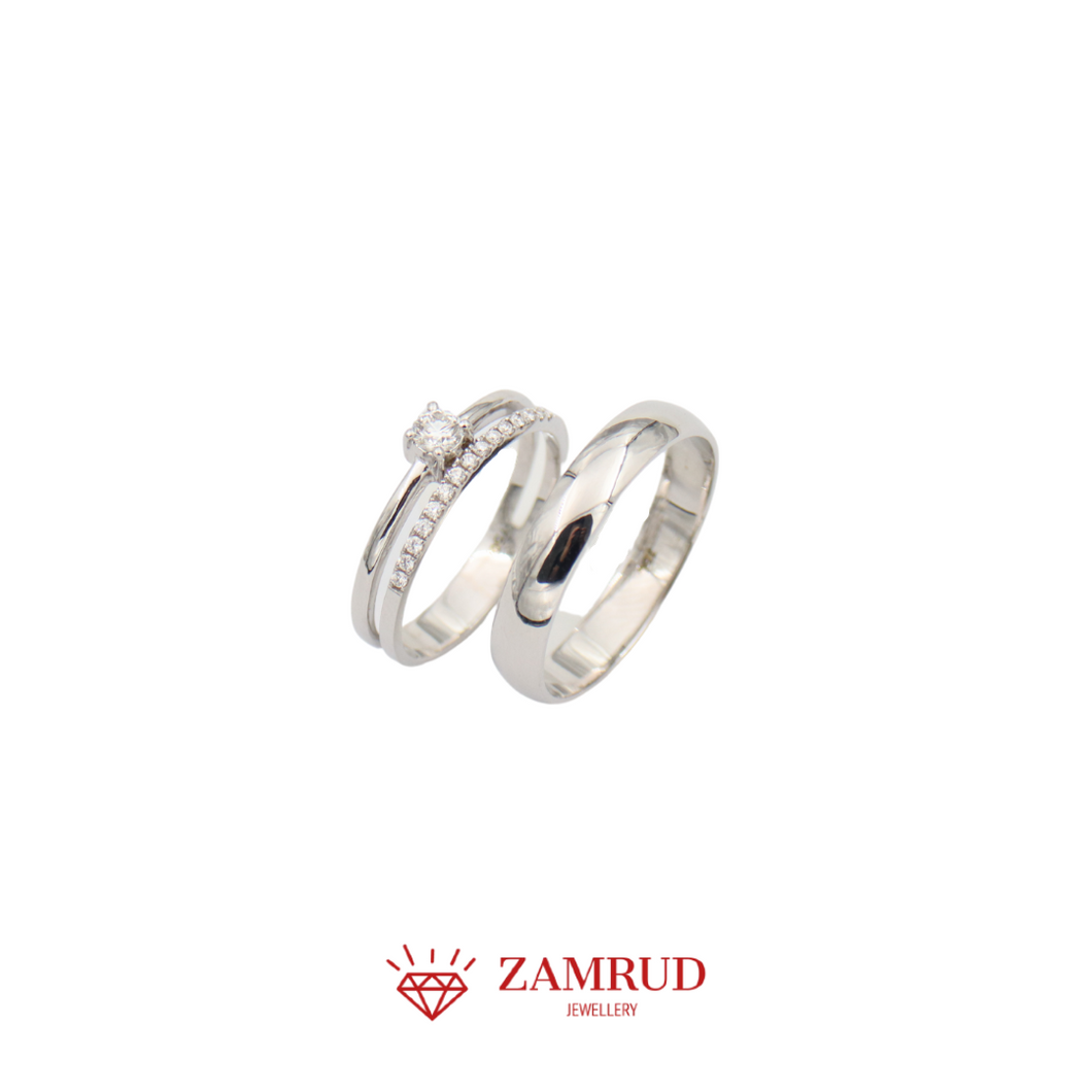Wedding Ring Berlian 12010-12003 Zamrud Jewellery