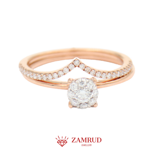 Cincin Berlian 2in1 13031 LR Zamrud Jewellery