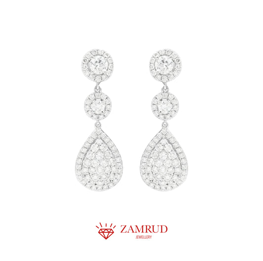 Anting Berlian Pear 1205 ER Zamrud Jewellery