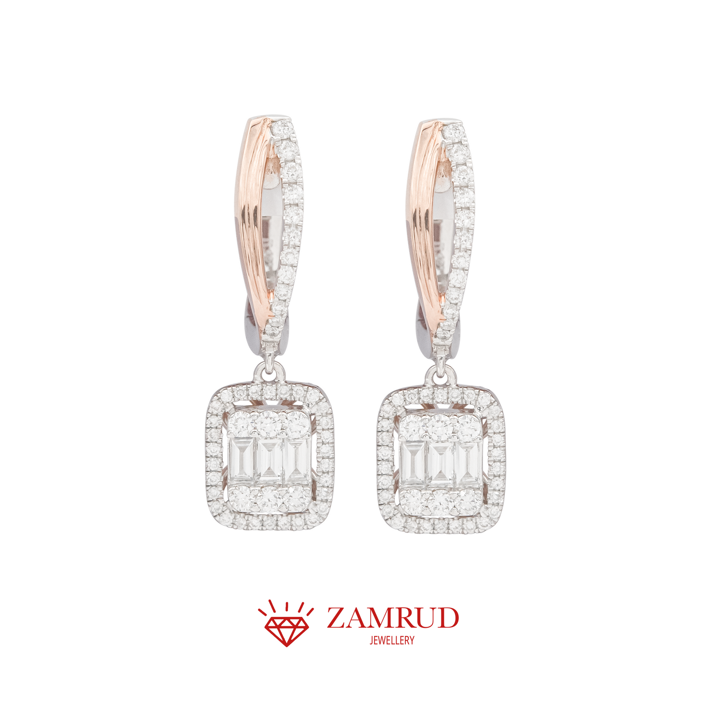 Anting Berlian Baguette 25843 ER Zamrud Jewellery