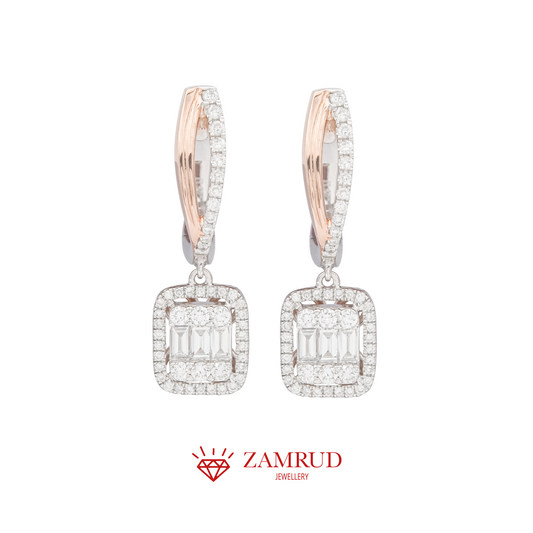 Anting Berlian Baguette 25843 ER Zamrud Jewellery