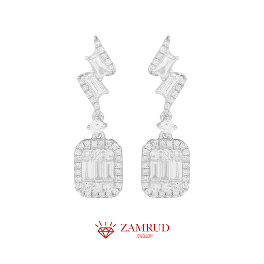 Anting Berlian Baguette 25072 ER Zamrud Jewellery
