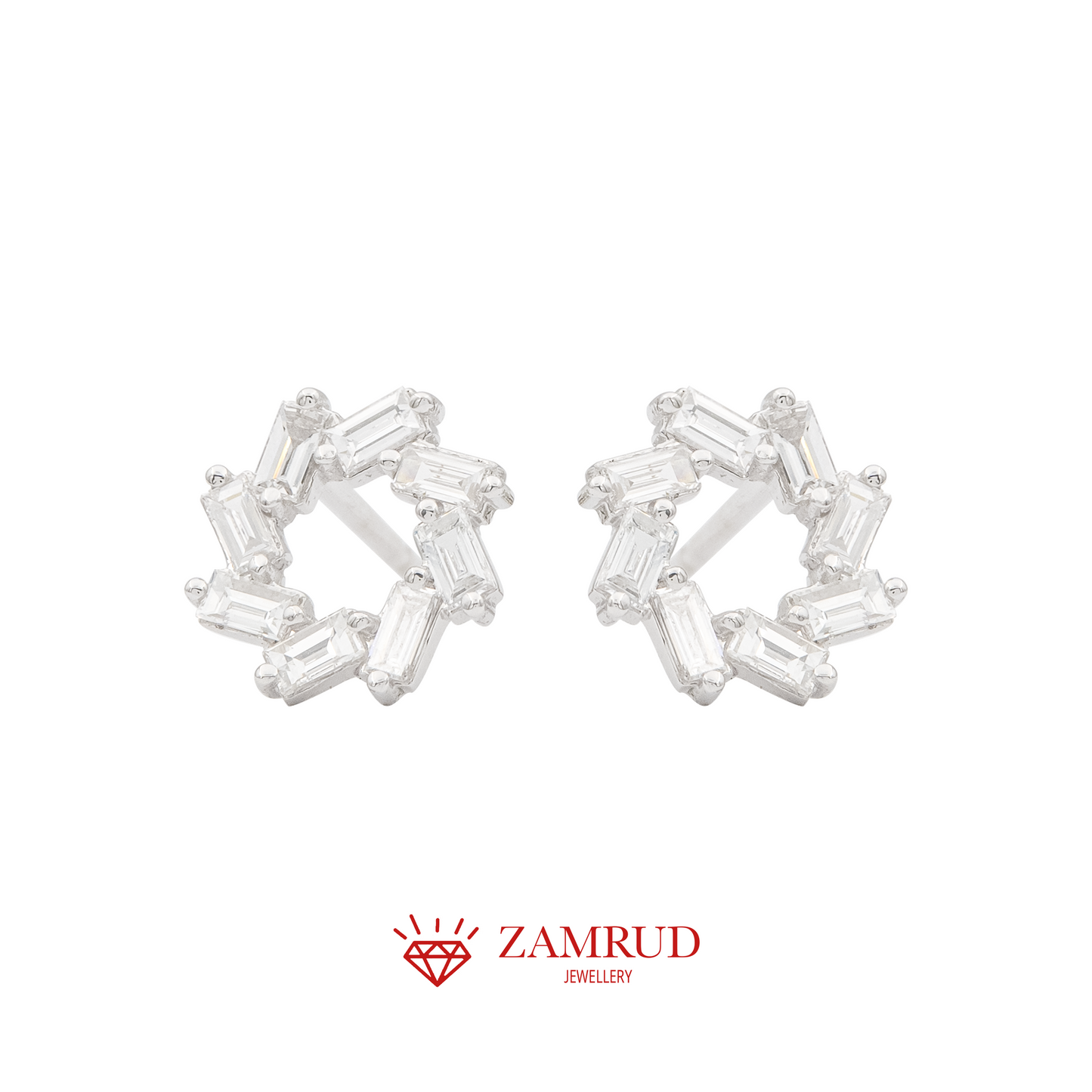 Anting Berlian Baguette 25577 ER Zamrud Jewellery