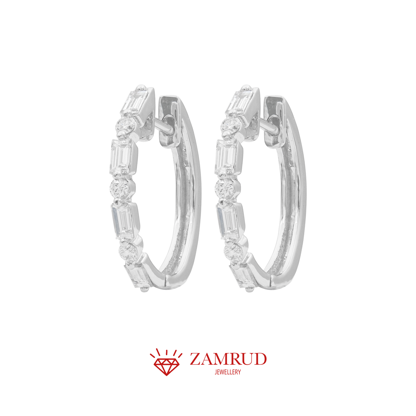 Anting Berlian Baguette 24310 ER Zamrud Jewellery