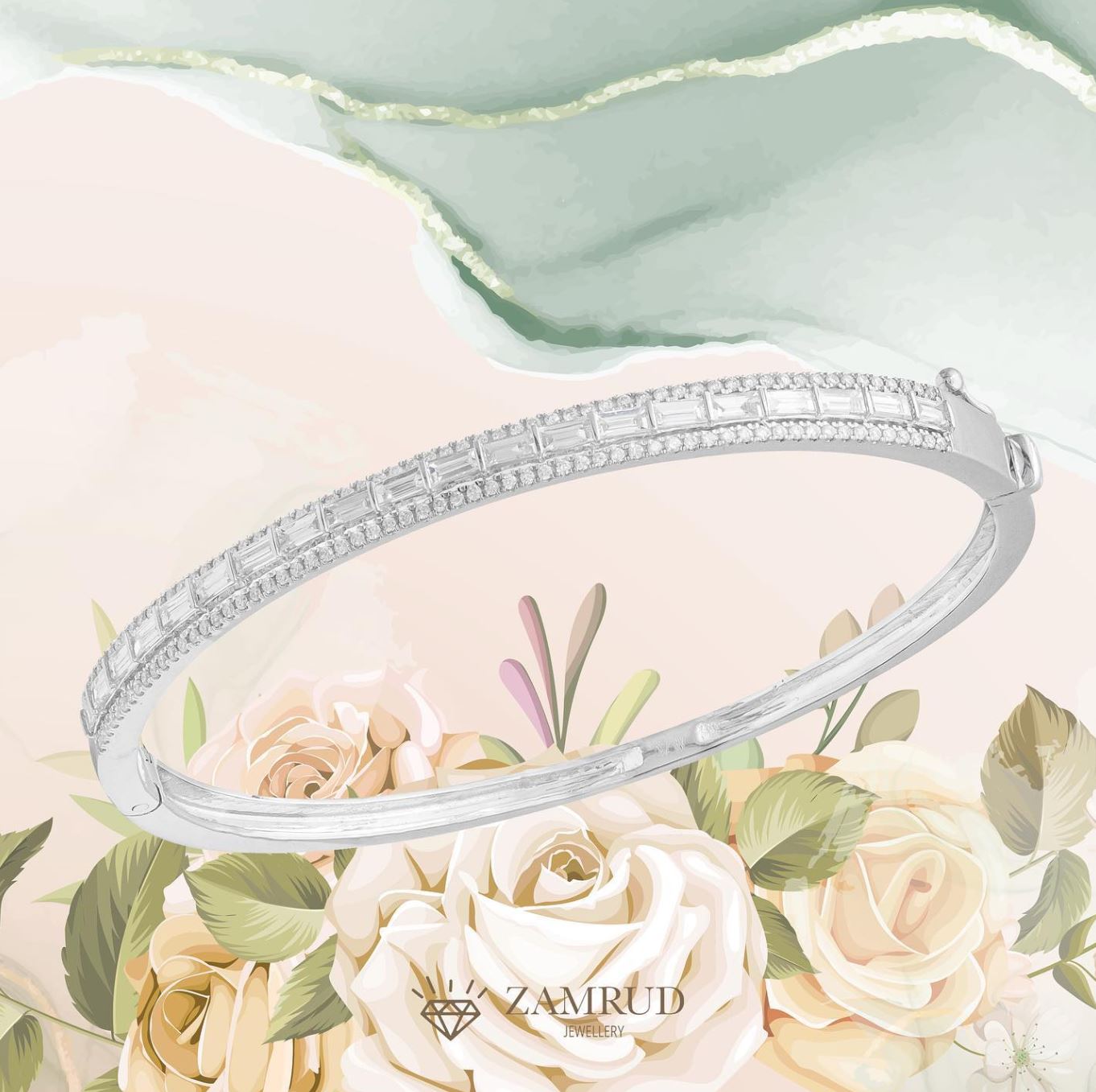 Gelang Berlian Baguette 26031 BG Zamrud Jewellery