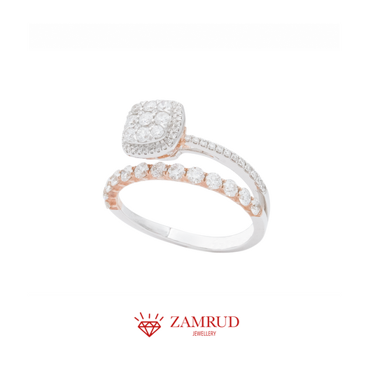 Cincin Berlian Cushion 4138 LR Zamrud Jewellery