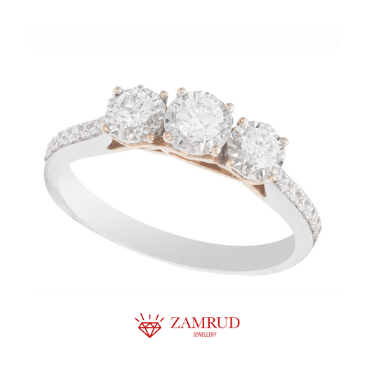 Cincin Berlian Solitaire Trilogy 6392 LR Zamrud Jewellery