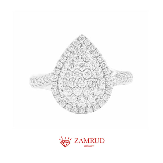 Cincin Berlian Pear 7085 LR Zamrud Jewellery
