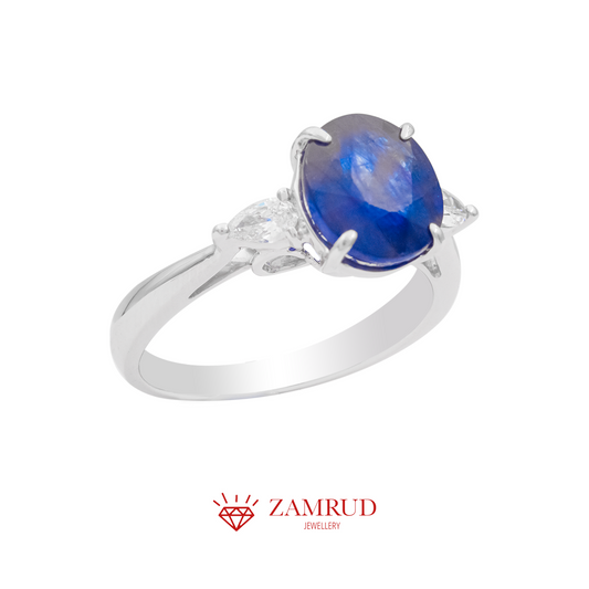 Cincin Berlian Blue Sapphire 28905 LR Zamrud Jewellery